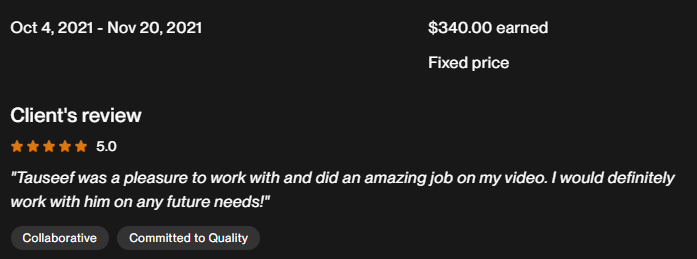 Upwork Feedback 4